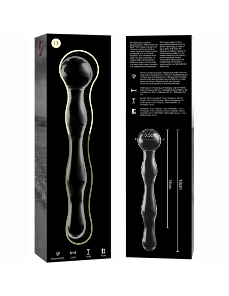 NEBULA SERIES BY IBIZA - MODELO 13 DILDO CRISTAL TRANSPARENTE 18 CM -O- 3.5 CM