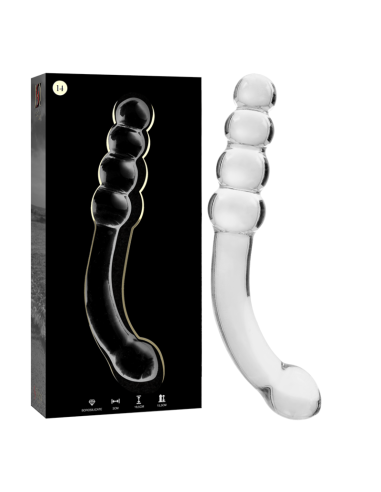 NEBULA SERIES BY IBIZA - MODELO 14 DILDO CRISTAL TRANSPARENTE 18.5 CM -O- 3 CM