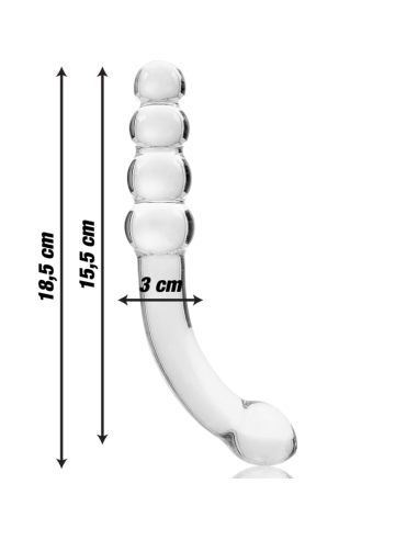 NEBULA SERIES BY IBIZA - MODELO 14 DILDO CRISTAL TRANSPARENTE 18.5 CM -O- 3 CM