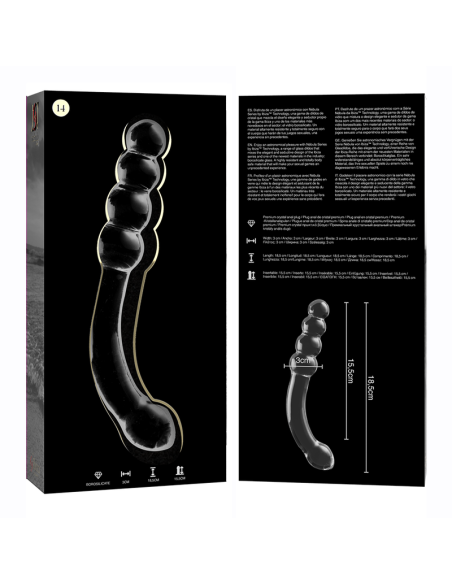 NEBULA SERIES BY IBIZA - MODELO 14 DILDO CRISTAL TRANSPARENTE 18.5 CM -O- 3 CM