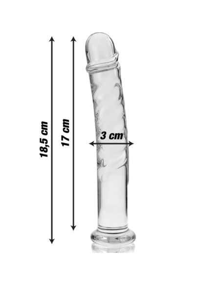 NEBULA SERIES BY IBIZA - MODELO 16 DILDO CRISTAL TRANSPARENTE 18.5 CM -O- 3 CM