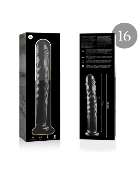 NEBULA SERIES BY IBIZA - MODELO 16 DILDO CRISTAL TRANSPARENTE 18.5 CM -O- 3 CM