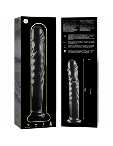 NEBULA SERIES BY IBIZA - MODELO 16 DILDO CRISTAL TRANSPARENTE 18.5 CM -O- 3 CM