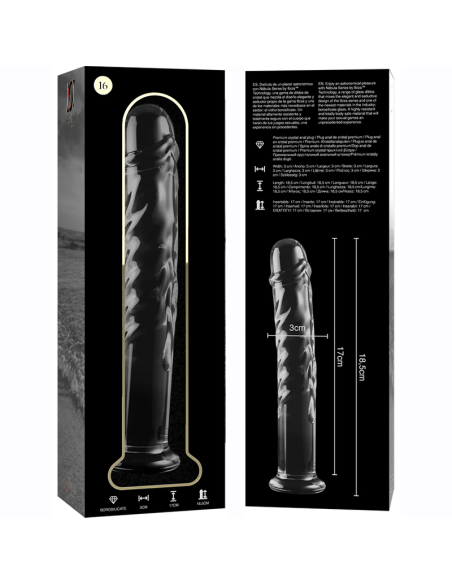 NEBULA SERIES BY IBIZA - MODELO 16 DILDO CRISTAL TRANSPARENTE 18.5 CM -O- 3 CM