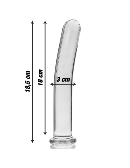NEBULA SERIES BY IBIZA - MODELO 17 DILDO CRISTAL TRANSPARENTE 18.5 CM -O- 3 CM