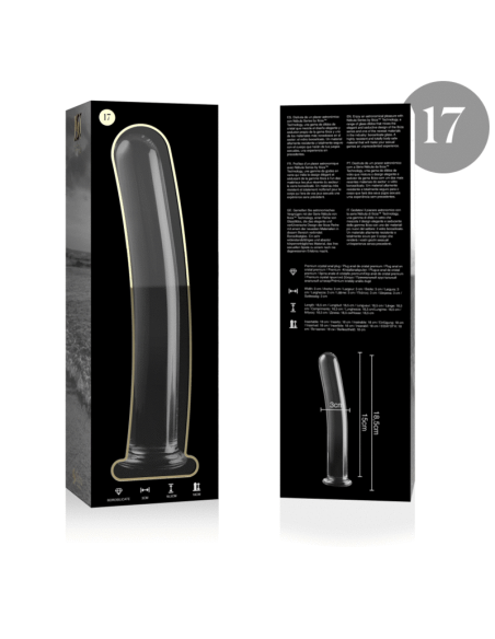 NEBULA SERIES BY IBIZA - MODELO 17 DILDO CRISTAL TRANSPARENTE 18.5 CM -O- 3 CM