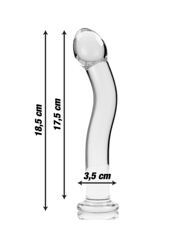 NEBULA SERIES BY IBIZA - MODELO 18 DILDO CRISTAL TRANSPARENTE 18.5 CM -O- 3.5 CM