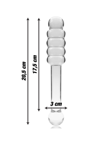 NEBULA SERIES BY IBIZA - MODELO 20 DILDO CRISTAL TRANSPARENTE 20.5 CM -O- 3 CM