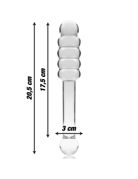NEBULA SERIES BY IBIZA - MODELO 20 DILDO CRISTAL TRANSPARENTE 20.5 CM -O- 3 CM