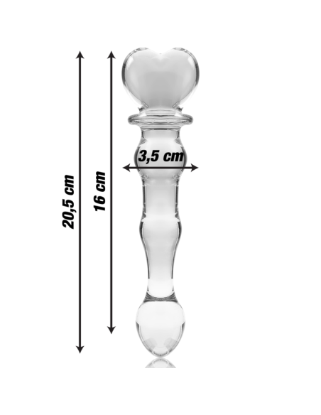 NEBULA SERIES BY IBIZA - MODELO 21 DILDO CRISTAL TRANSPARENTE 20.5 CM -O- 3.5 CM
