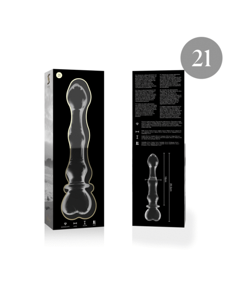 NEBULA SERIES BY IBIZA - MODELO 21 DILDO CRISTAL TRANSPARENTE 20.5 CM -O- 3.5 CM