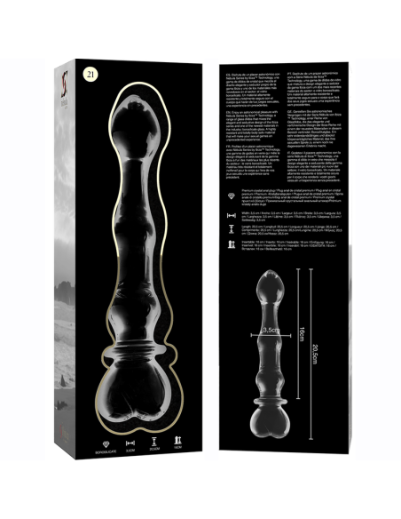 NEBULA SERIES BY IBIZA - MODELO 21 DILDO CRISTAL TRANSPARENTE 20.5 CM -O- 3.5 CM