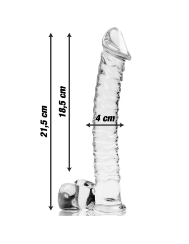 NEBULA SERIES BY IBIZA - MODELO 23 DILDO CRISTAL TRANSPARENTE 21.5 CM -O- 4 CM