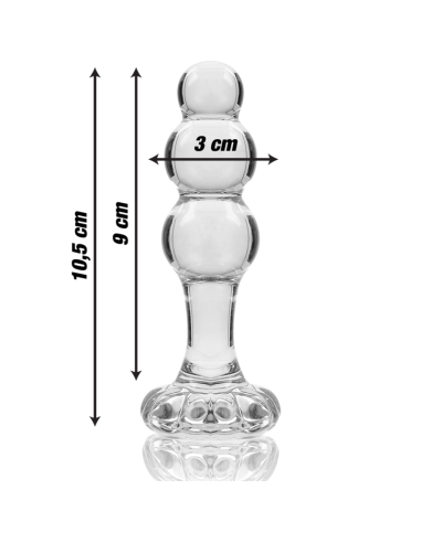 NEBULA SERIES BY IBIZA - MODELO 1 PLUG CRISTAL TRANSPARENTE 10.5 CM -O- 3 CM