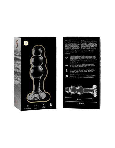 NEBULA SERIES BY IBIZA - MODELO 1 PLUG CRISTAL TRANSPARENTE 10.5 CM -O- 3 CM