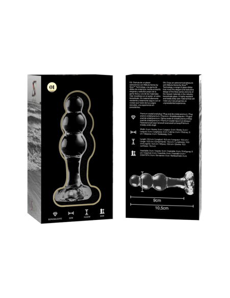 NEBULA SERIES BY IBIZA - MODELO 1 PLUG CRISTAL TRANSPARENTE 10.5 CM -O- 3 CM