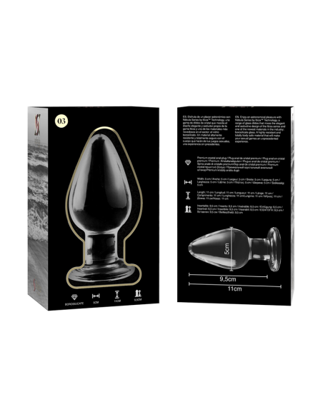 NEBULA SERIES BY IBIZA - MODELO 3 PLUG CRISTAL TRANSPARENTE 11 CM -O- 5 CM