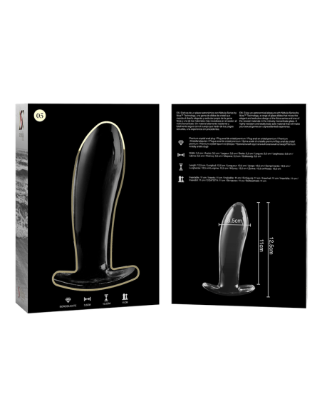 NEBULA SERIES BY IBIZA - MODELO 5 PLUG CRISTAL TRANSPARENTE 12.5 CM -O- 3.5 CM