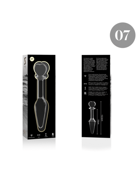 NEBULA SERIES BY IBIZA - MODELO 7 PLUG CRISTAL TRANSPARENTE 13.5 CM -O- 3 CM