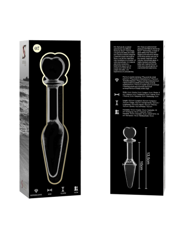 NEBULA SERIES BY IBIZA - MODELO 7 PLUG CRISTAL TRANSPARENTE 13.5 CM -O- 3 CM