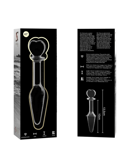 NEBULA SERIES BY IBIZA - MODELO 7 PLUG CRISTAL TRANSPARENTE 13.5 CM -O- 3 CM