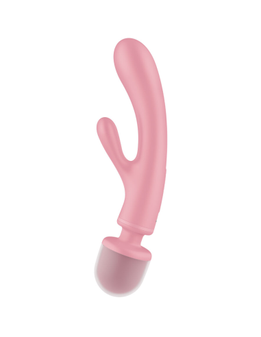SATISFYER - TRIPLE LOVER MASAJEADOR VIBRADOR RABBIT ROSA