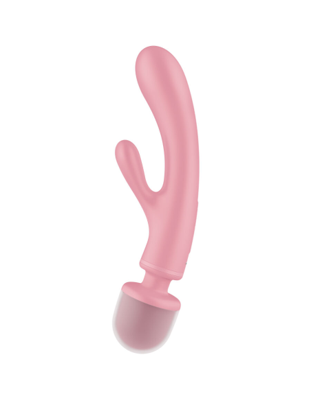 SATISFYER - TRIPLE LOVER MASAJEADOR VIBRADOR RABBIT ROSA