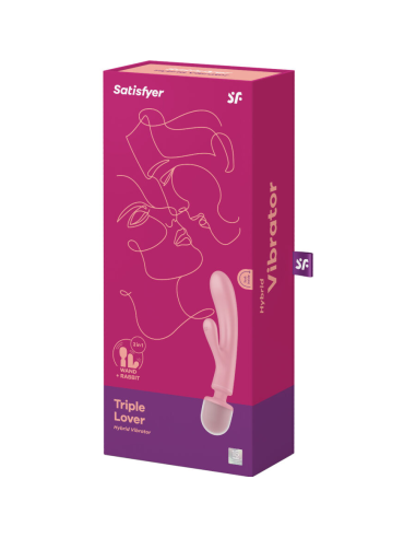 SATISFYER - TRIPLE LOVER MASAJEADOR VIBRADOR RABBIT ROSA