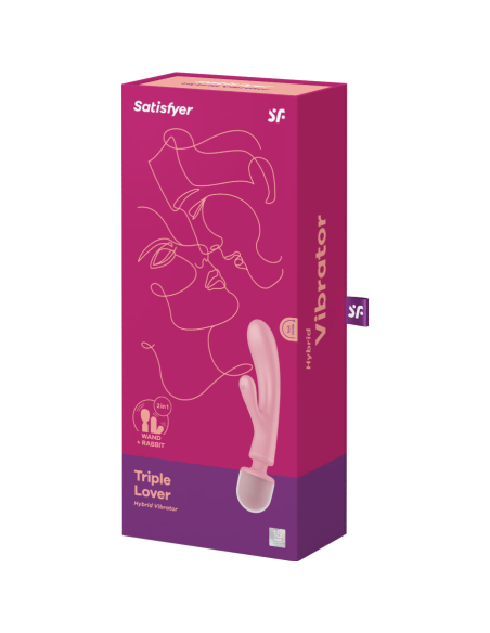 SATISFYER - TRIPLE LOVER MASAJEADOR VIBRADOR RABBIT ROSA
