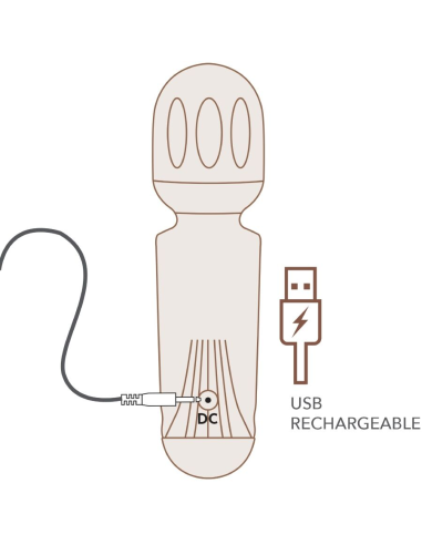 ROCKS-OFF - MINI VARITA RECARGABLE 16 FUNCIONES NEGRO