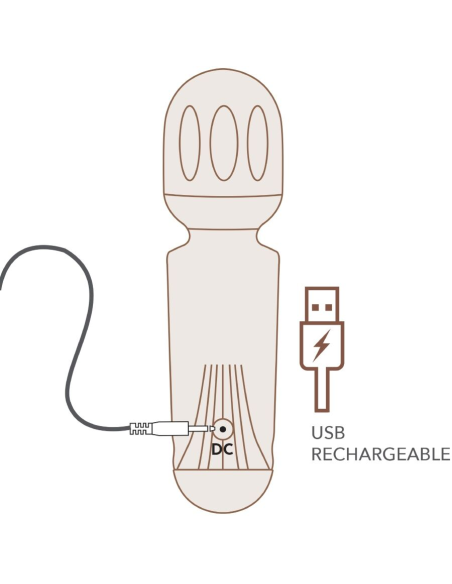 ROCKS-OFF - MINI VARITA RECARGABLE 16 FUNCIONES NEGRO