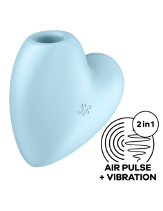 SATISFYER - CUTIE HEART ESTIMULADOR Y VIBRADOR AZUL
