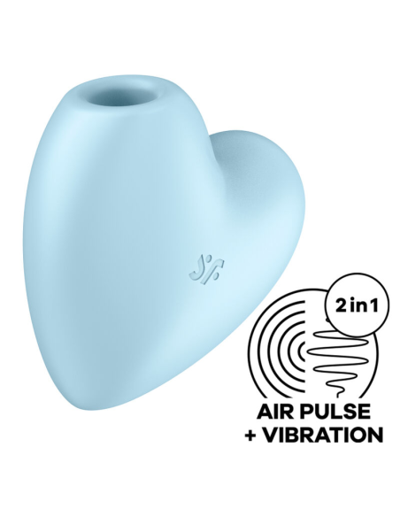 SATISFYER - CUTIE HEART ESTIMULADOR Y VIBRADOR AZUL