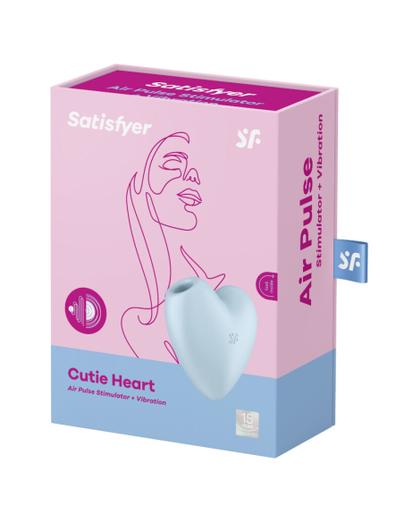SATISFYER - CUTIE HEART ESTIMULADOR Y VIBRADOR AZUL