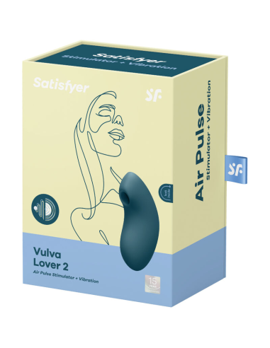 SATISFYER - VULVA LOVER 2 ESTIMULADOR Y VIBRADOR AZUL