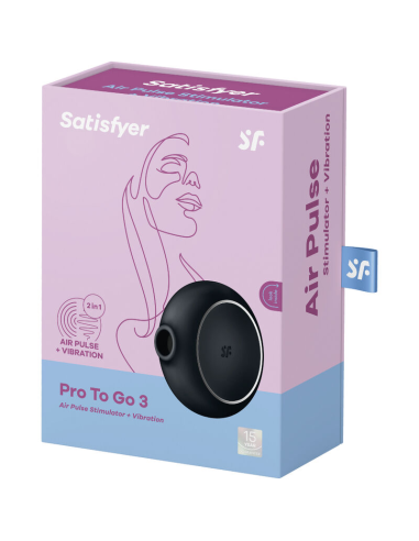 SATISFYER - PRO TO GO 3 ESTIMULADOR Y VIBRADOR DOBLE NEGRO