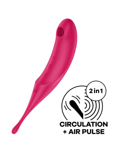 SATISFYER - TWIRLING PRO ESTIMULADOR Y VIBRADOR ROJO