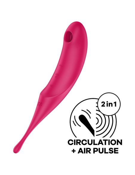 SATISFYER - TWIRLING PRO ESTIMULADOR Y VIBRADOR ROJO