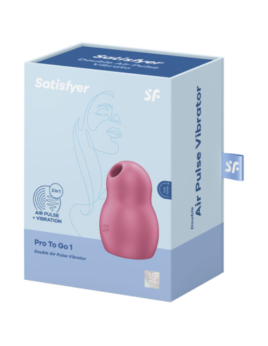 SATISFYER - PRO TO GO 1 ESTIMULADOR Y VIBRADOR DOBLE ROJO