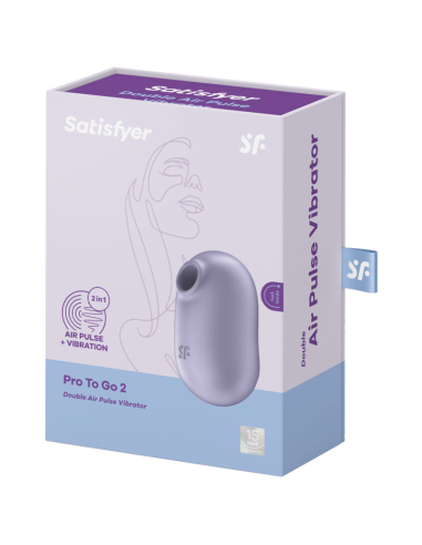 SATISFYER - PRO TO GO 2 ESTIMULADOR Y VIBRADOR DOBLE VIOLETA