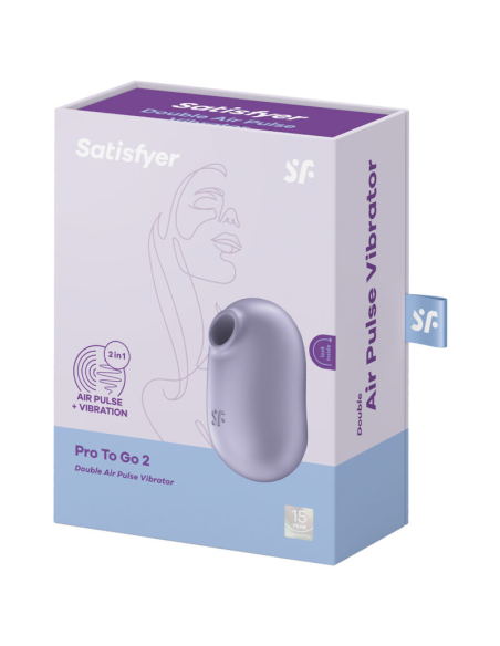 SATISFYER - PRO TO GO 2 ESTIMULADOR Y VIBRADOR DOBLE VIOLETA
