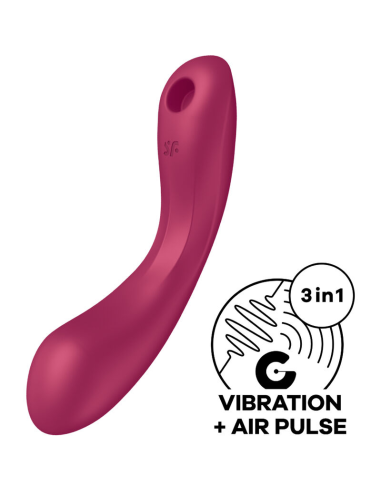 SATISFYER - CURVE TRINITY 1 AIR PULSE VIBRATION ROJO