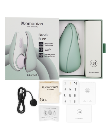 WOMANIZER - LIBERTY 2 ESTIMULADOR and SUCCIONADOR CLÍTORIS VERDE CLARO