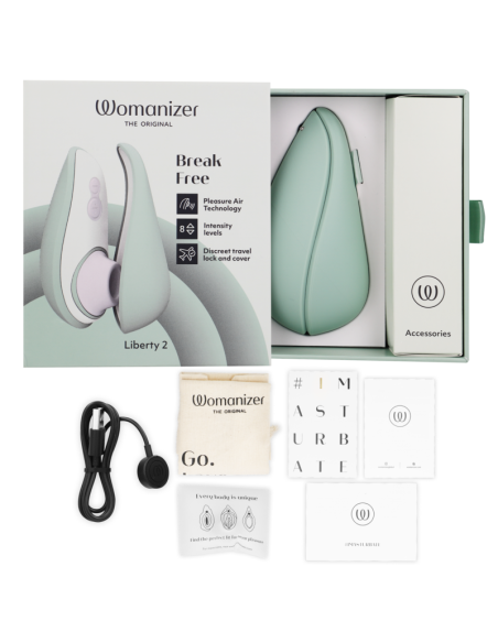 WOMANIZER - LIBERTY 2 ESTIMULADOR and SUCCIONADOR CLÍTORIS VERDE CLARO