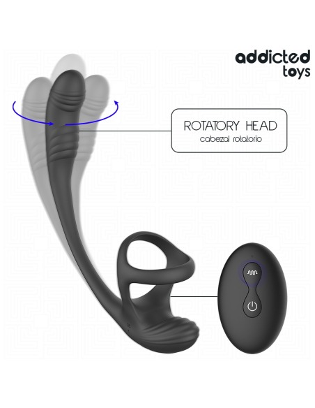 ADDICTED TOYS - PLUG ANAL VIBRACIÓN Y WAVING 360º Y ESTIMULADOR TESTÍCULOS