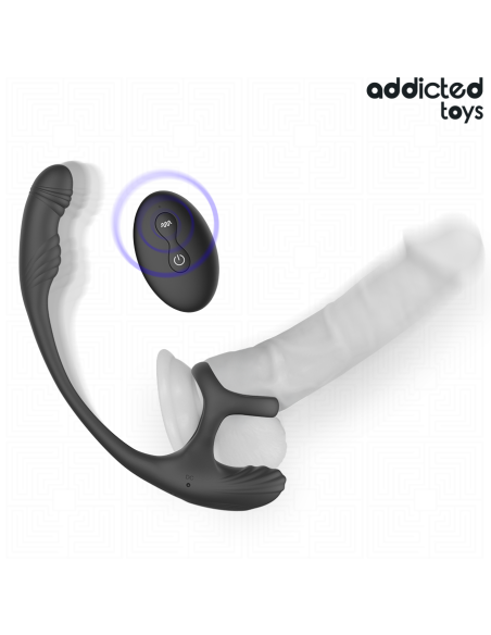 ADDICTED TOYS - PLUG ANAL VIBRACIÓN Y WAVING 360º Y ESTIMULADOR TESTÍCULOS