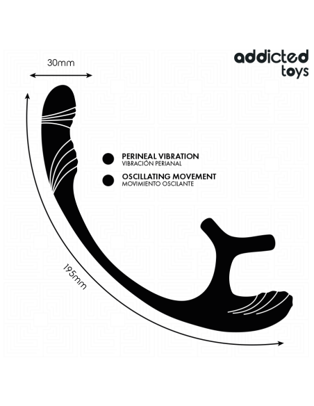 ADDICTED TOYS - PLUG ANAL VIBRACIÓN Y WAVING 360º Y ESTIMULADOR TESTÍCULOS