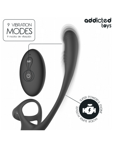 ADDICTED TOYS - PLUG ANAL VIBRACIÓN Y WAVING 360º Y ESTIMULADOR TESTÍCULOS