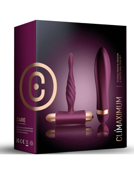 CLIMAXIMUM - DARE KIT VIBRADOR TRENZADO PLUG ANAL PRINCIPIANTES