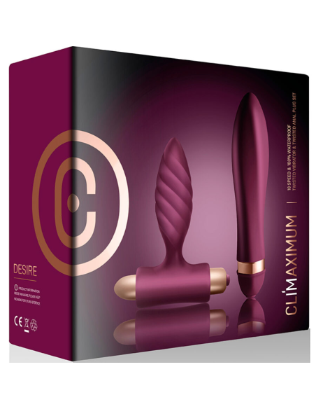 CLIMAXIMUM - DESIRE KIT VIBRADOR PLUG ANAL TRENZADO